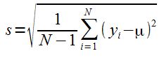 Formula za standardni odklon vzorca