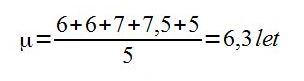 Primer izračuna aritmetične sredine