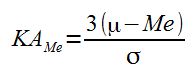 Formula za koeficient asimetrije z mediano