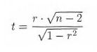 Formula za izračun t statistike