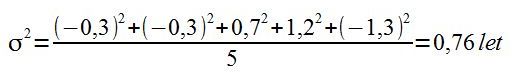 Primer izračuna variance